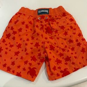 Vilebrequin Kids Bright Orange Turtle Shorts Size 8Y